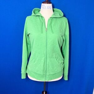 🔥2/$10 |•SJB ACTIVE•| Green Full Zip Hooded Sweatshirt/ Hoodie Size Large